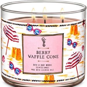 Berry Waffle Cone Three Wick Candle
